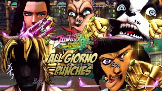 JoJo's Bizarre Adventure: All Star Battle - Giorno's Gold Experience Punches All Characters (+DLC)