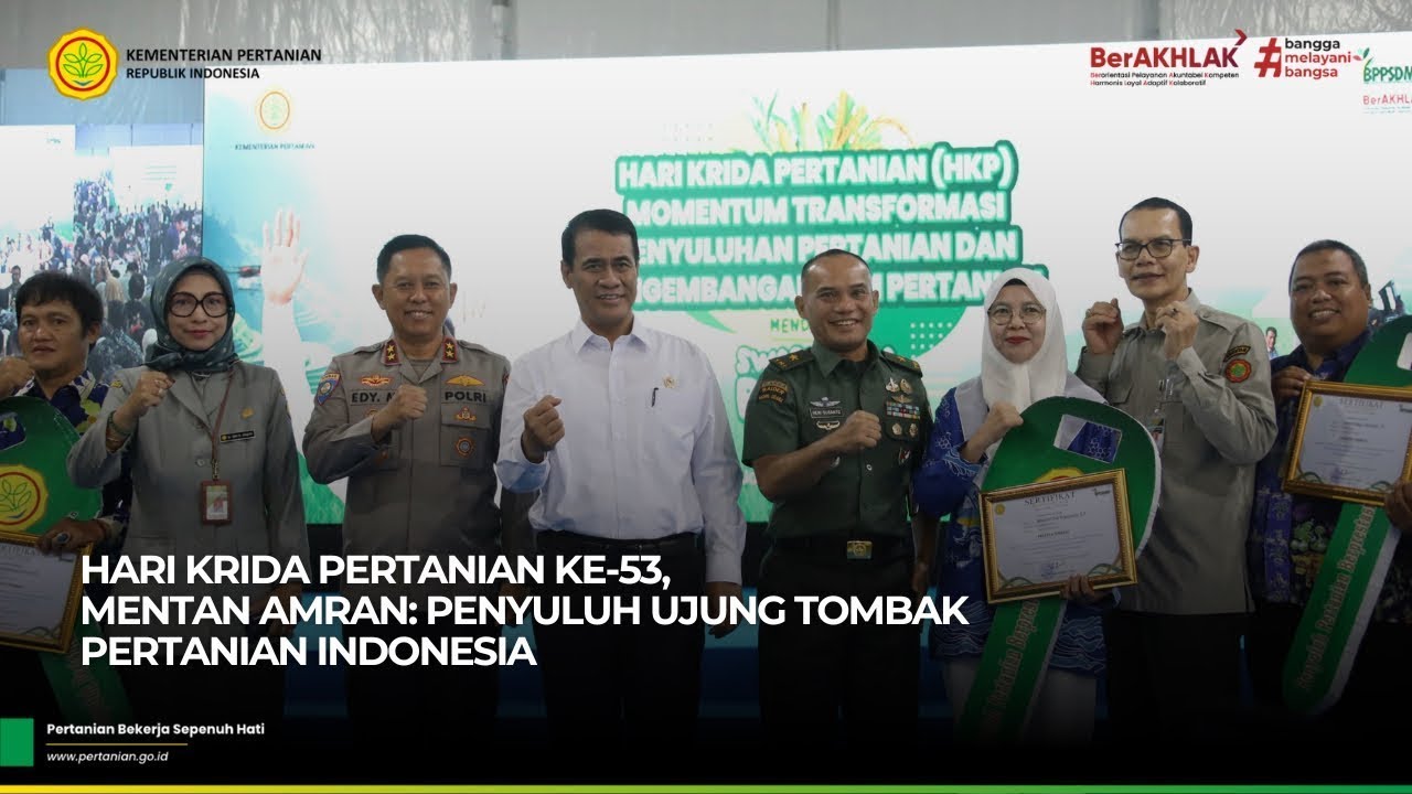 Hari Krida Pertanian ke-53, Mentan Amran: Penyuluh Ujung Tombak Pertanian Indonesia