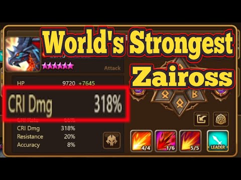 This is The Highest DMG Zairos! 318 Crit DMG! in Summoners War