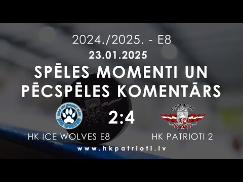 E8 / 23.01.2025 / HK ICE WOLVES E8 PRET HK PATRIOTI 2 / SPĒLES MOMENTI UN PĒCSPĒLES KOMENTĀRS
