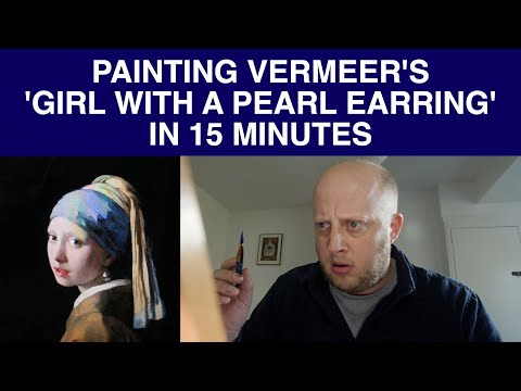Painting Johannes Vermeer's 'Girl with a Pearl Earring' in 15 minutes -Marek's Medicore Masterpieces