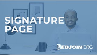 EDJOIN Application Process: Signature Page