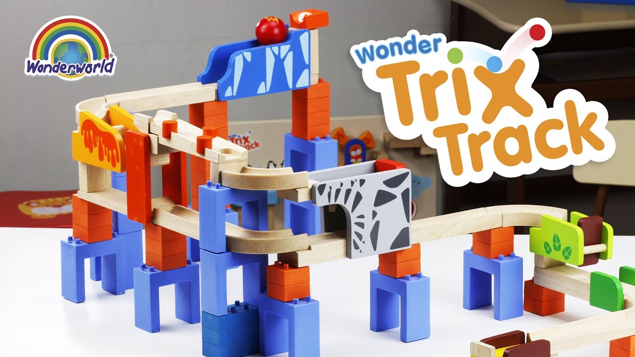 Wonderworld Dřevěná kuličková dráha TRIX - Sprintující kuličky