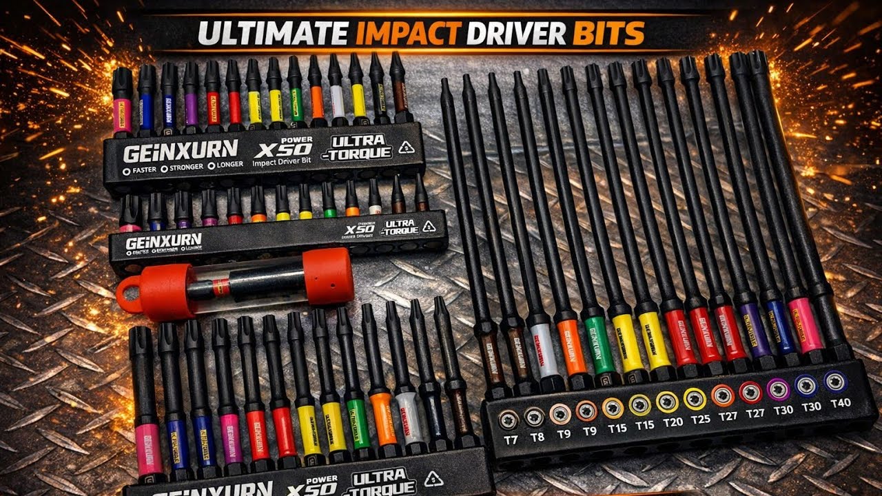 Geinxurn Impact Torx Screwdriver Bits Set, 52Pcs Magnetic. Unboxing