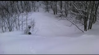 preview picture of video '[SKI]北海道パウダー夕張MtレースイSKI急斜面'