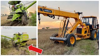 Download lagu Bad Stuck Harvester Kartar 4000 Combine Stuck in Mud Pulled by New Escort Hydra TATA 2518 Clutch ... mp3