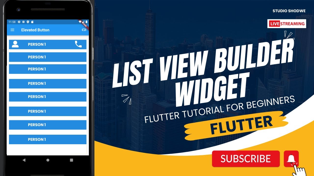 ListView Builder Widget in Flutter || flutter tutorial for beginners.