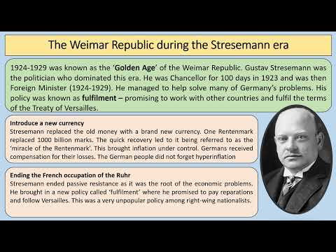 AQA GCSE History - Germany 1890-1945 - Topic 3: Weimar democracy 1919-1929
