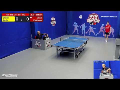 13:00 Родин Алексей 2-3 Крохмаль Виталий стол 4  ЮГ-1  16.06.22