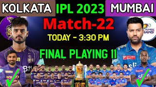 IPL 2023 | Kolkata Knight Riders vs Mumbai Indians Playing 11 2023 | MI vs KKR Playing 11 2023