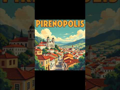 Pirenópolis, Goiás – Vintage Watercolour Colonial Town Poster #lsvart #Pirenopolis #Goias #Braz