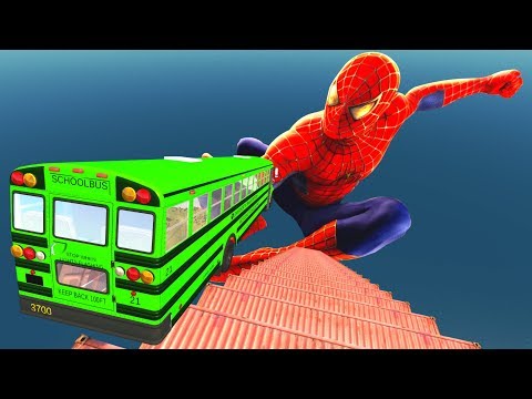Stairs Jumps Down Crashes Into Pool With SPIDERMAN - BeamNG drive