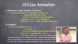 preview picture of video 'Stanford University Developing iOS 7 Apps: Lecture 8 - Protocols, Blocks, and Animation'