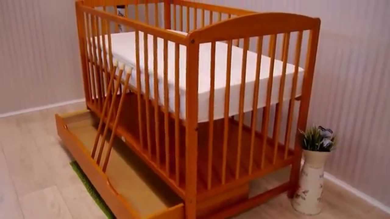 Łóżeczko dla niemowląt z szufladą kolor MIODOWY KRAKÓW