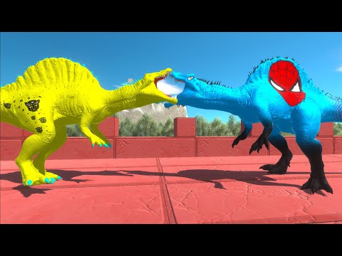 CAPTAIN AMERICA T-REX vs HULK GORO vs SUPERMAN T-REX DEATH RUN - Animal Revolt Battle Simulator