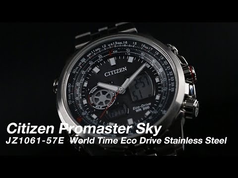 Citizen Promaster JZ1061-57E Sky World Time Eco Drive Analog Digital Dial Stainless Steel-1