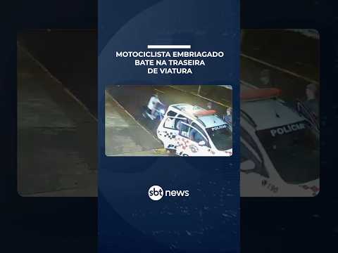 Motociclista embriagado bate em viatura da polícia em Araçatuba (SP) | #PrimeiroImpacto