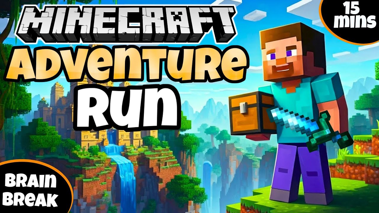 💎 Minecraft Adventure Run💎 Fitness Run | Brain Break | GoNoodle Inspired