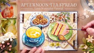 Afternoon Tea Spread: Loose Watercolor Tutorial
