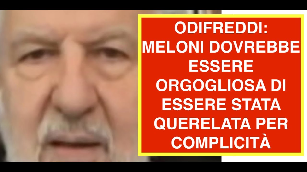 ODIFREDDI: MELONI DOVREBBE ESSERE ORGOGLIOSA DI ESSERE STATA QUERELATA PER COMPLICITÀ