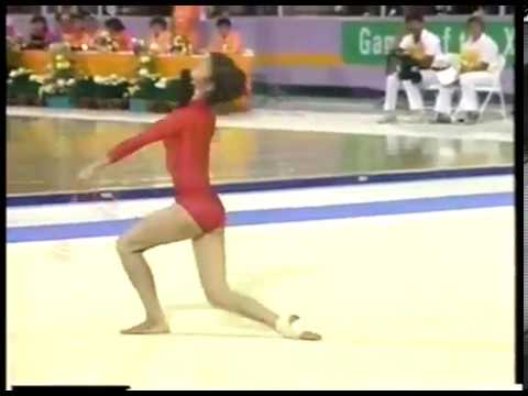 Olympics - 1984 - L A Games - Rhythmic Gymnastics Prelims - ROM Alina Dragan - With Al Trautwig