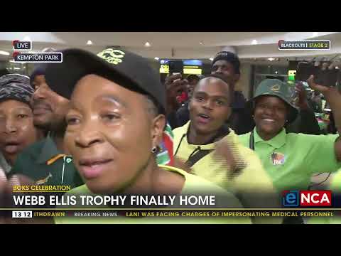Boks Celebration Webb Ellis trophy finally home