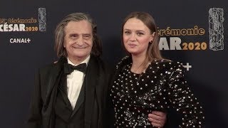 Jean-Pierre Leaud, Sara Forestier on the red carpet for the Cesar 2020 in Paris