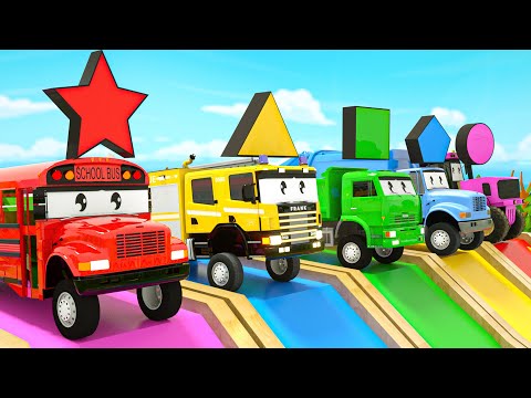 Baby Shark + Wheels On the Bus song - Changing wheels to molds - Baby Nursery Rhymes & Kids Songs