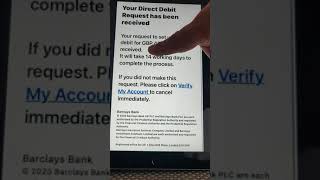 SCAM ALERT: Barclays - Your Direct Debit Request has been received