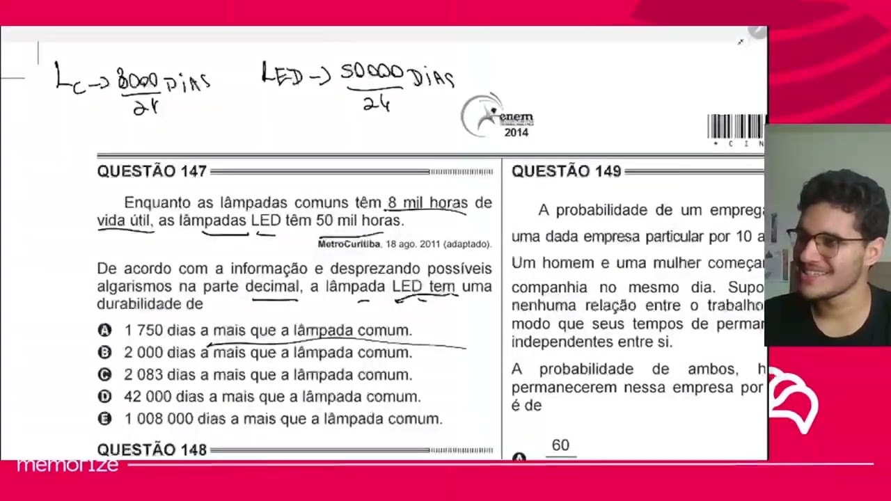 Resolução em Vídeo — Questão 147 ENEM 2014 PPL