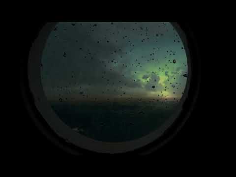 Hurricane at Sea - Ship Cabin Thunderstorm Ambience - 1 hour Heavy Rain Sound for Sleep