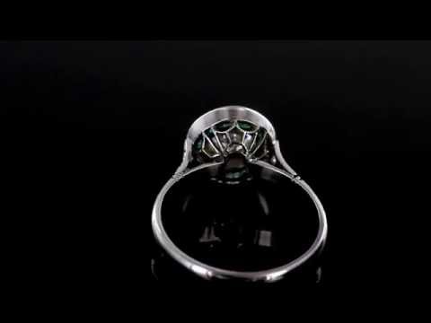 Vintage Diamond And Emerald Ring - RINCGEMDEMER0181