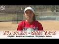2021 Grad, Eve Dalla -- OF/MIF, Softball Skills Video (March 2020)
