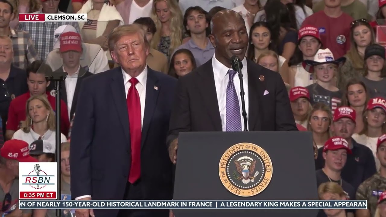 Trump Invites Evander Holyfield to the Podium at Clemson, SC Rally - 10/21/2026