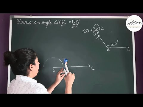Learn to draw an angle 120° using compass