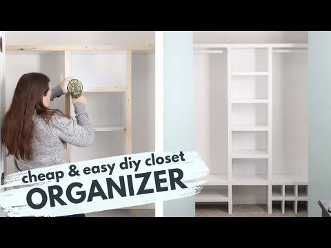 Part of a video titled Build a DIY Closet Organizer for Cheap (less than $75!) - YouTube