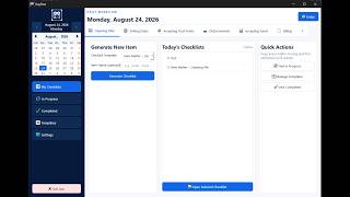DayFlow Desktop App Demo | Daily Workflow, Calendar, Checklists, Templates, Notes & Export