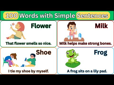 100 Easy Words and Sentences for Kids | Daily Sentences | English Vocabulary | Kids vocabulary