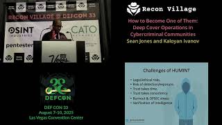 DEF CON 33 Recon Village - How to Become One of Them: Deep Cover Ops - Sean Jones, Kaloyan Ivanov