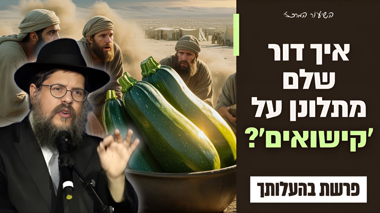קישואים עכשיו: איך ומתי מותר להתלונן להשם? הרב שניאור אשכנזי פרשת בהעלותך תשפ"ה