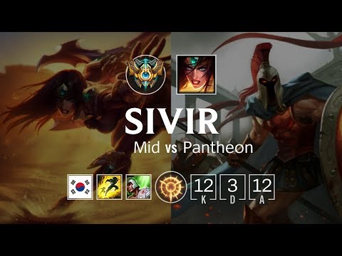 Sivir Mid vs Pantheon - KR Challenger Patch 8.21