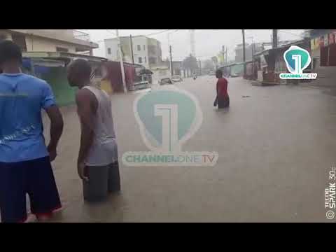 WATCH: Free Pipe Gutter Linking Tesano Flooded After Heavy Rains