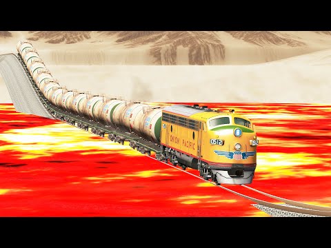 Weird Rail Tracks vs Trains - Beamng Drive