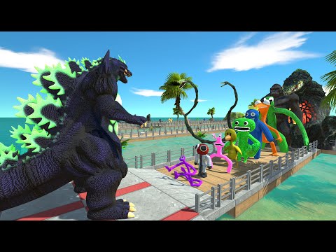 Super Godzilla vs Rainbow Friends OASIS DEATH RUN - Animal Revolt Battle Simulator