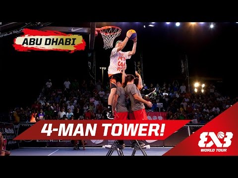 Lipek Dunks over 4-Man Tower! - Dunk Contest - Abu Dhabi - 2015 FIBA 3x3 World Tour Final