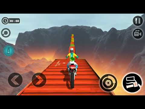 Impossible Moto Bike Tracks 3D: Red Moto Bike Driving Stunts Simulator Levels 1-9 Android Gameplay
