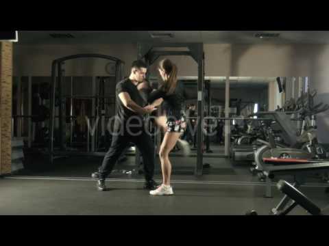 The Man And The Woman Train In a Gym - Stock Footage | VideoHive 14033523
