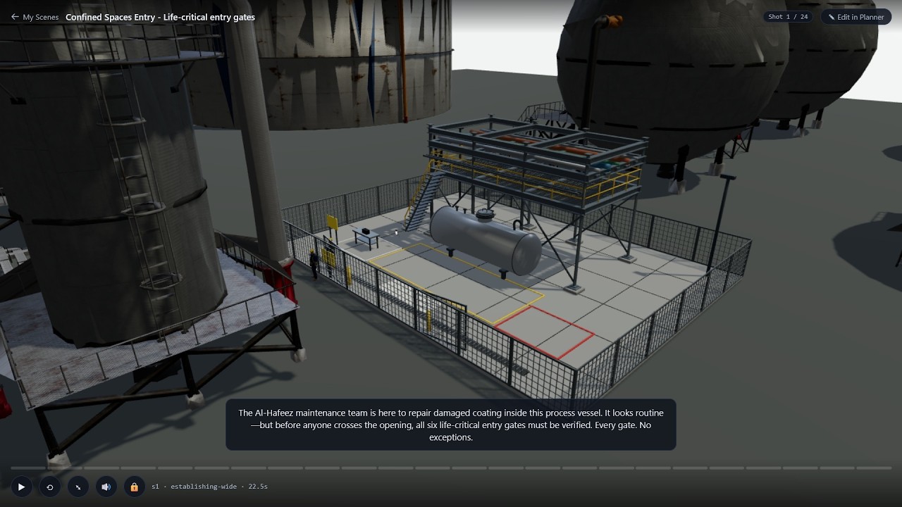 Interactive 3D training scenario preview