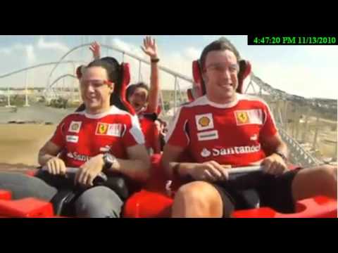 Alonso and Massa - Onboard camera on Formula Rossa - Ferrari World Abu Dhabi.
