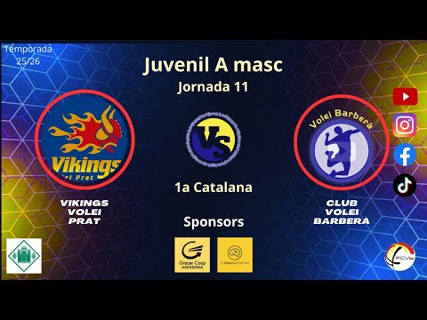Cv Vikings Volei Prat vs Cv Barberà, juvenil masculí, 13/12/25, 1a catalana, #Aymibarberà!!
